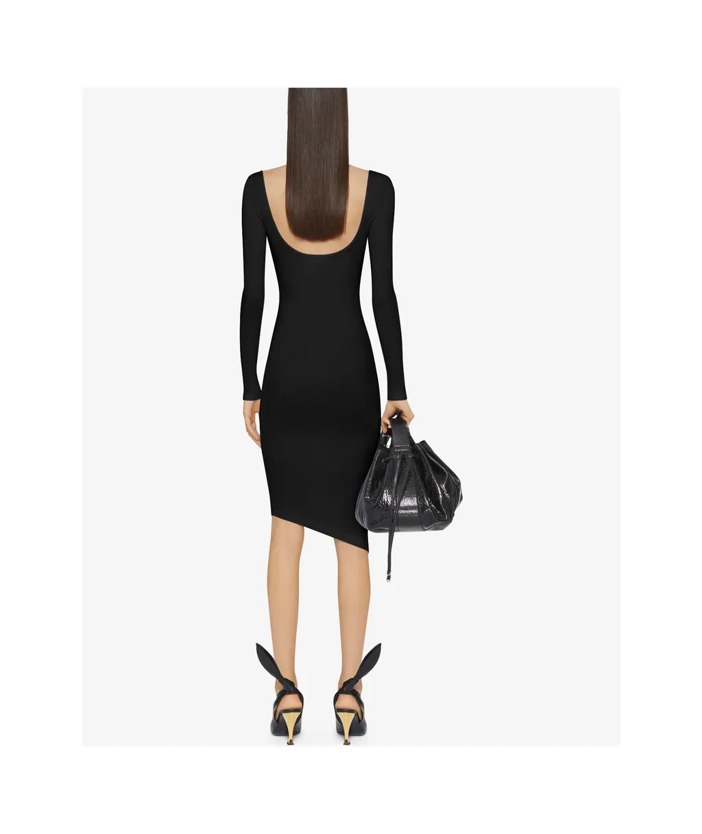 Asymmetric Dress In Knit With 4G Liquid Detail