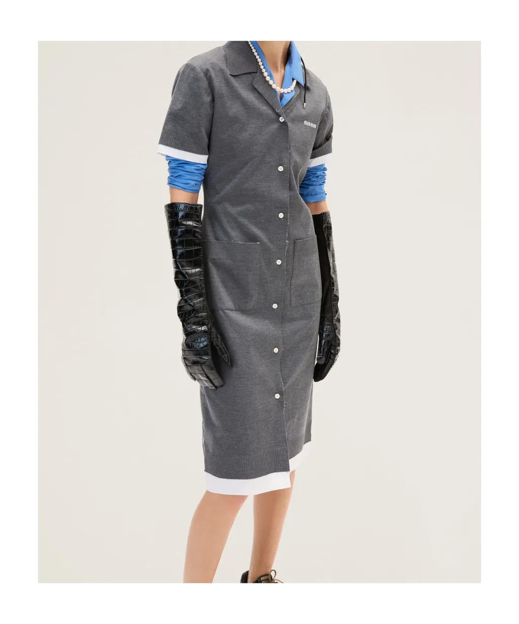 Knit And Poplin Dress