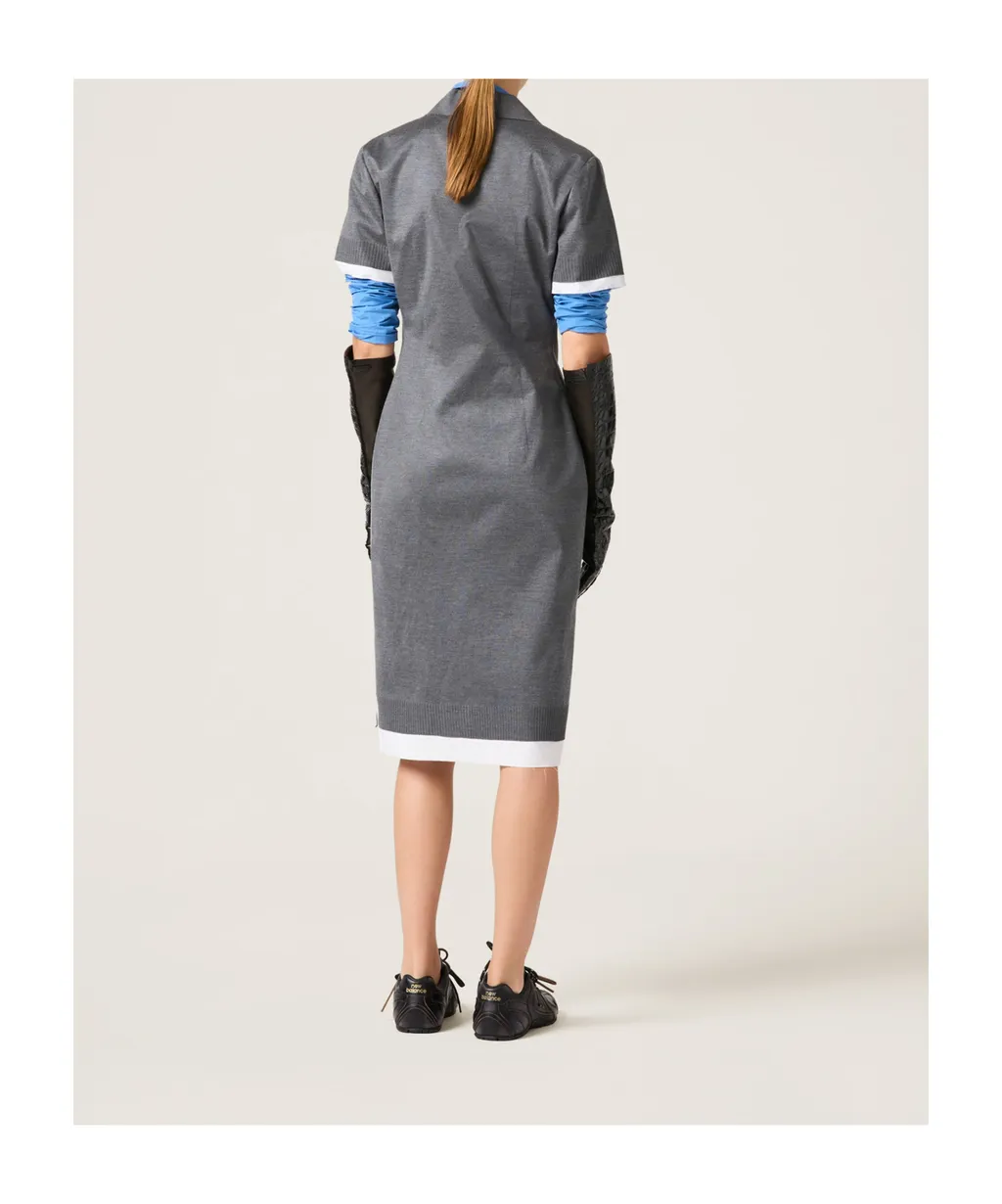 Knit And Poplin Dress