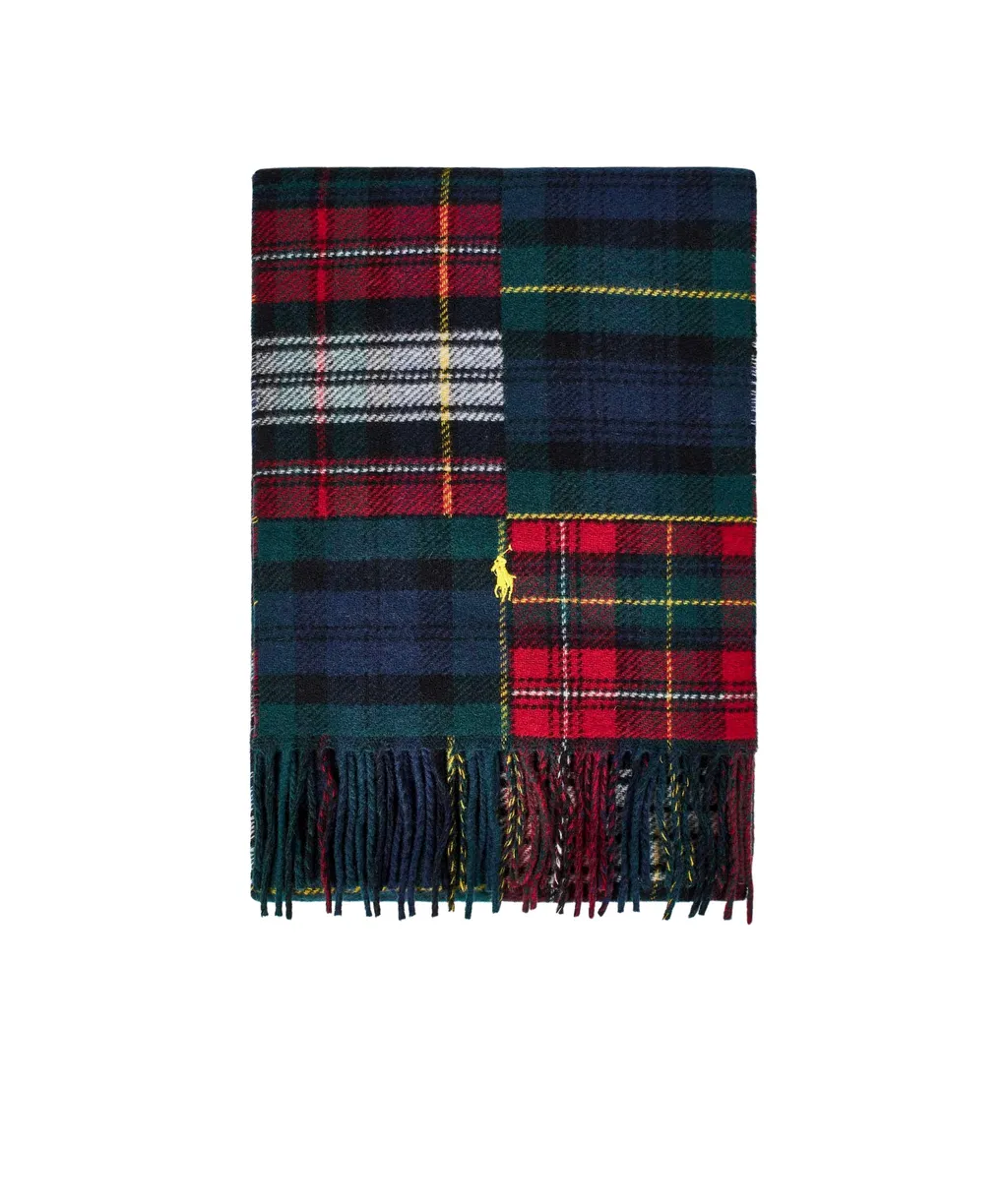Polo Ralph Lauren Logo Detailed Check-Patterned Scarf