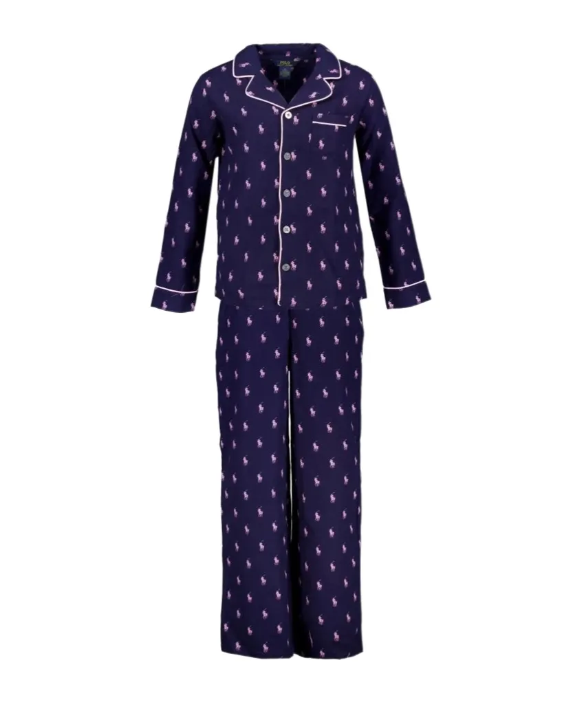 Long-Sleeved Pajamas And Elastic Waist Pajamas Set