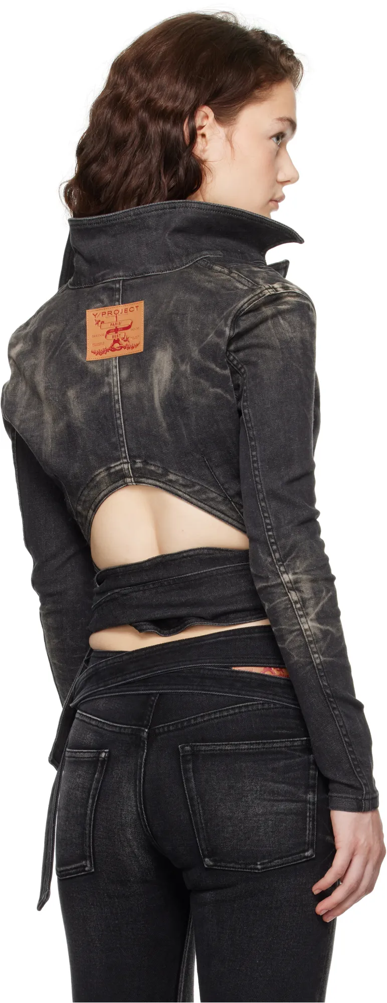 Y/Project Wrap Fitted Denim Jacket
