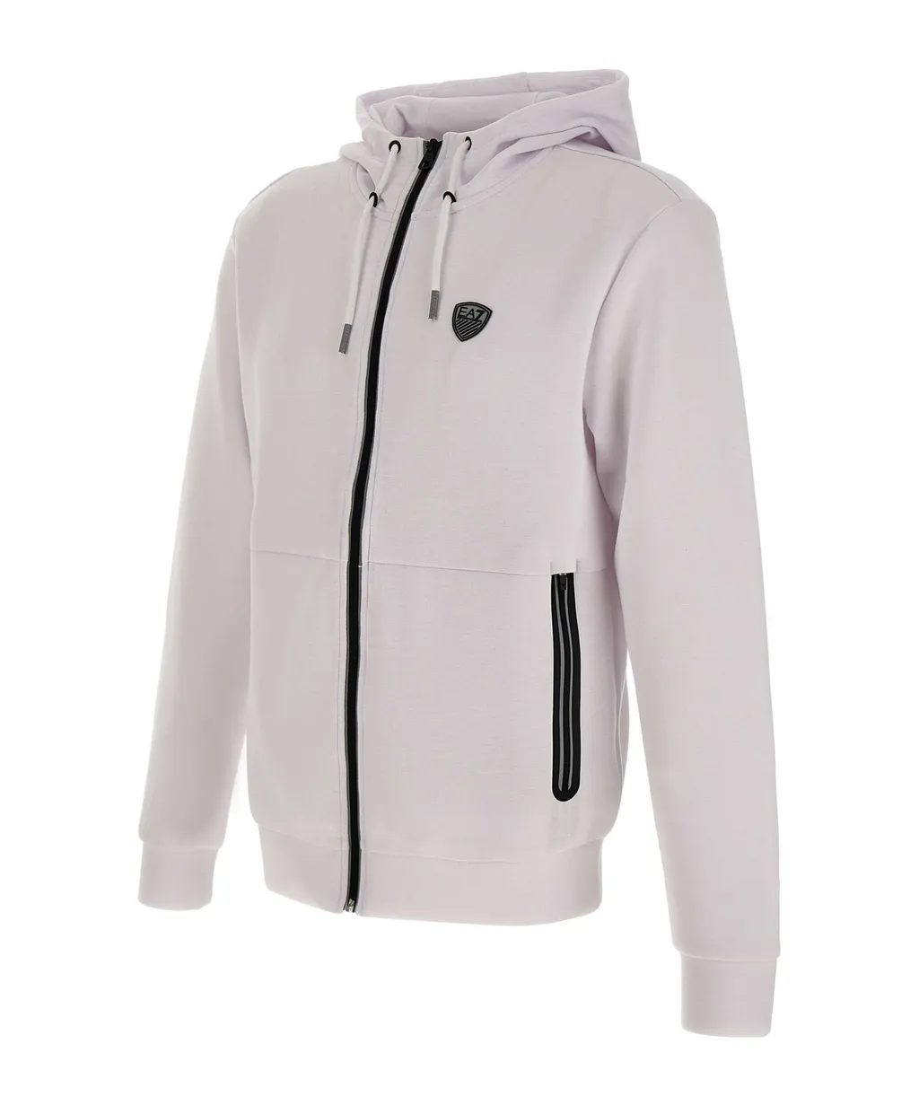 Ea7 Emporio Armani Logo Patch Zip-Up Hoodie