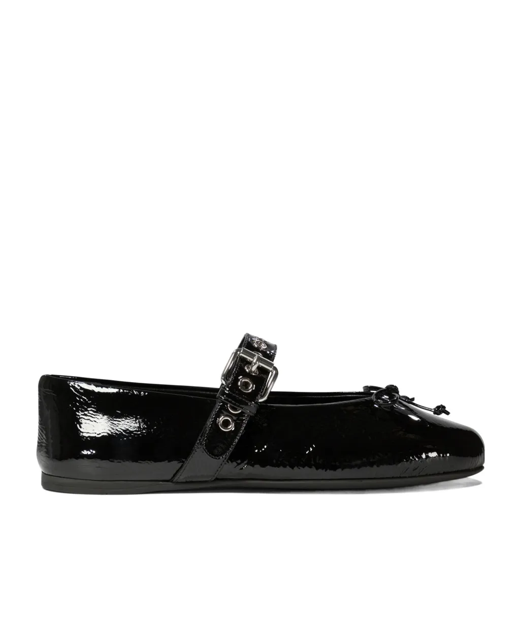 Miu Miu Polished Buckle Fastened Ballerinas