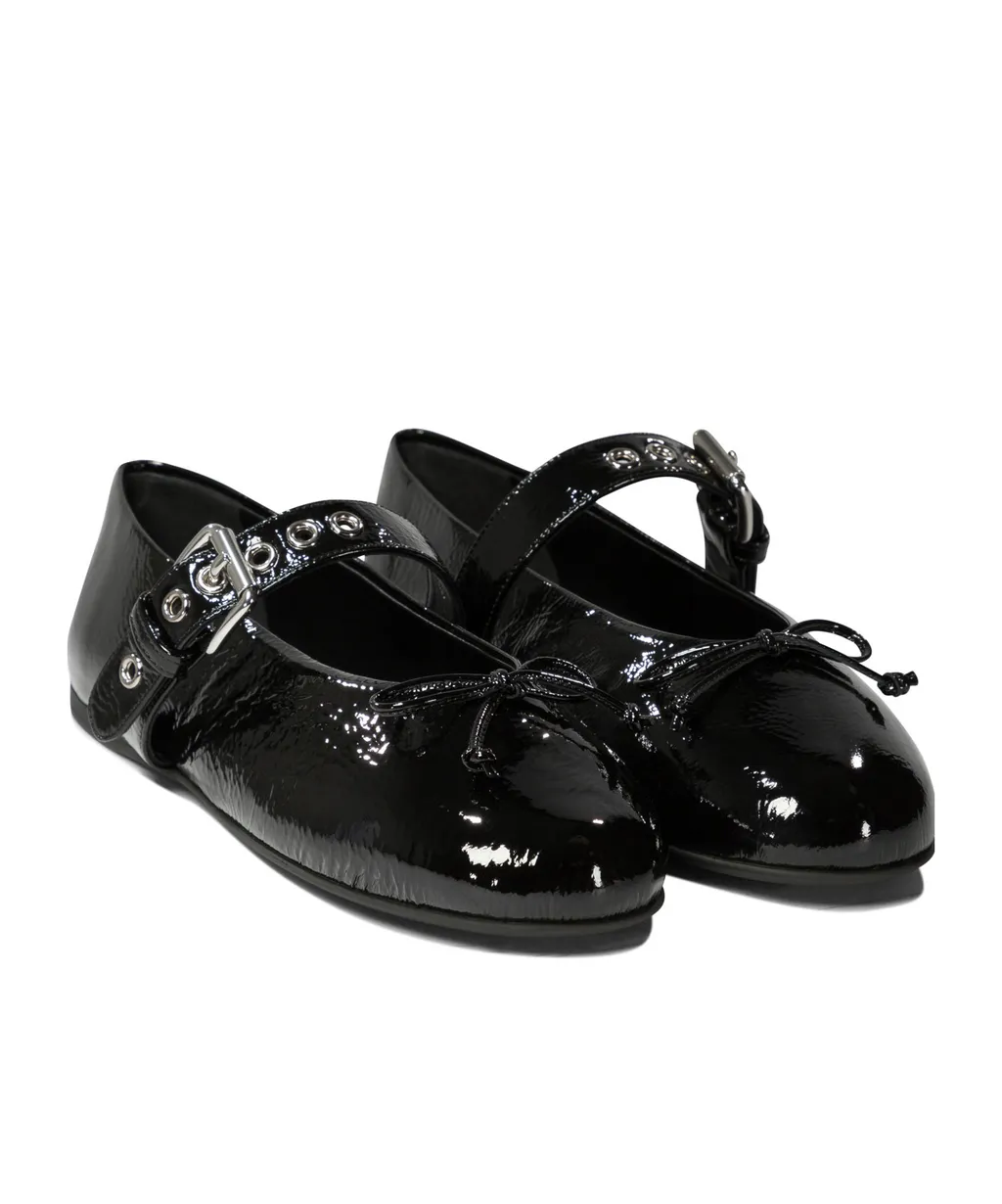 Miu Miu Polished Buckle Fastened Ballerinas