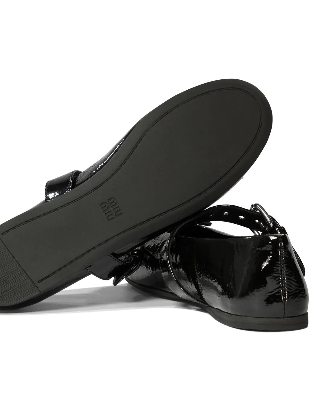 Miu Miu Polished Buckle Fastened Ballerinas