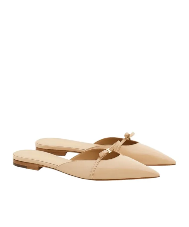 Ferragamo Mini Bow Pointed-Toe Mules