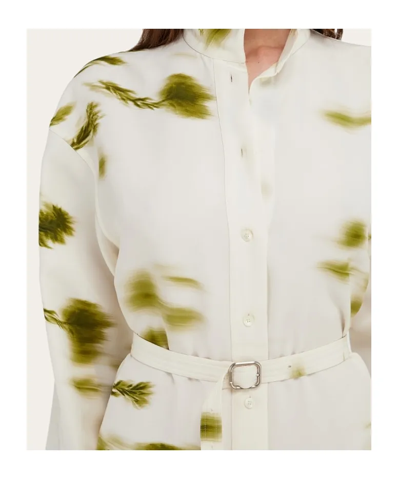 Flower Printed Shirt Skirt
