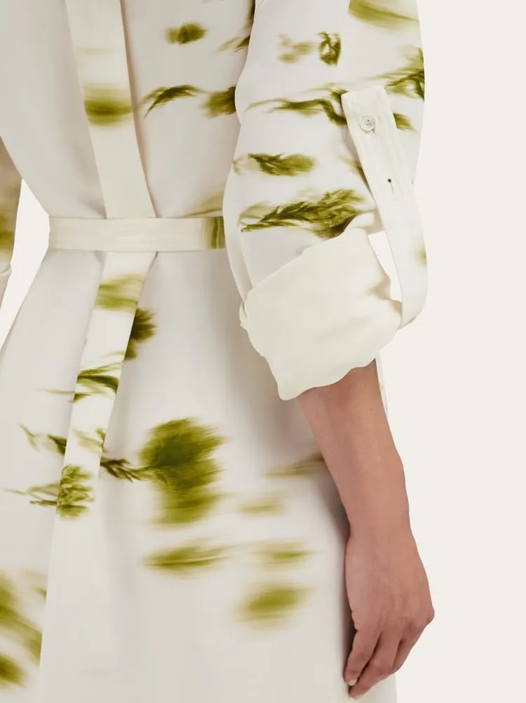 Flower Printed Shirt Skirt
