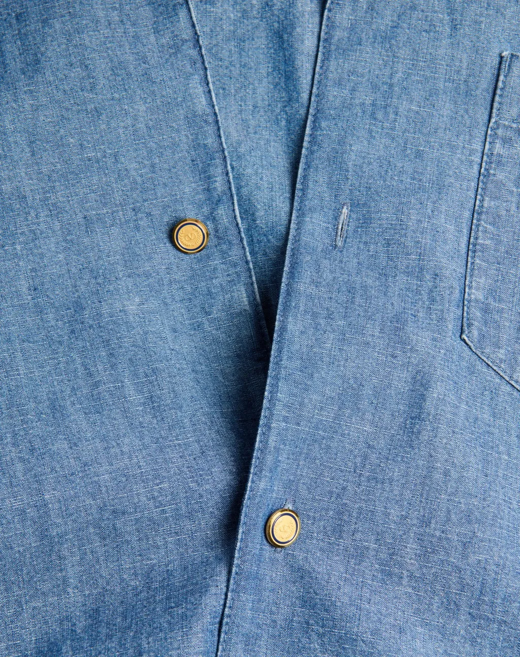 Valentino Straight Hem Denim Bowling Shirt
