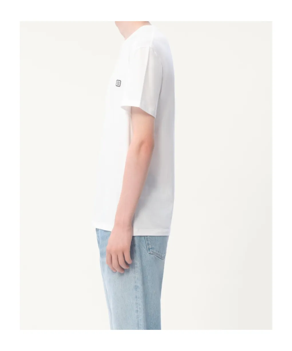 Cotton T-Shirt With Vlogo Patch