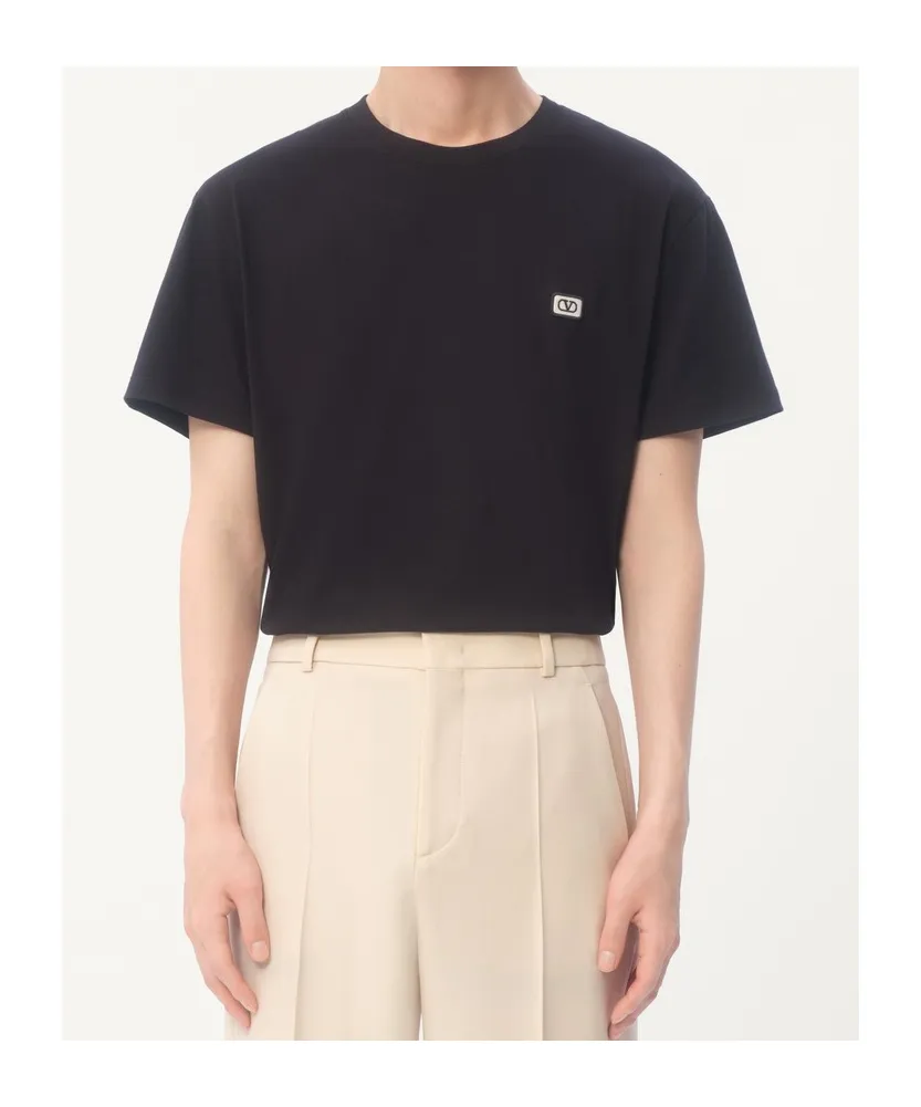 Valentino Vlogo Embroidered Crewneck T-Shirt
