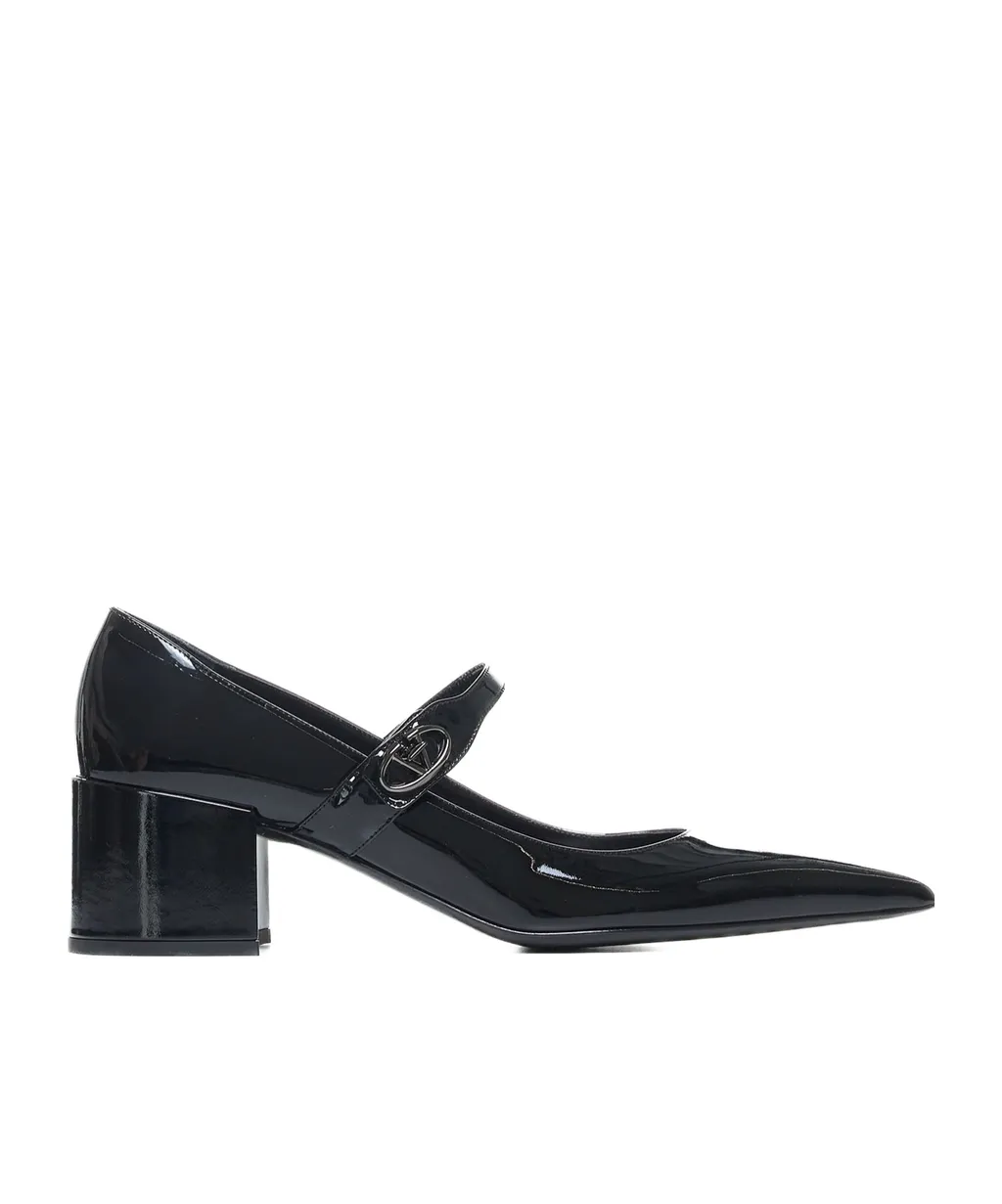 Valentino Logo Plaque Pointed Toe Pumps
