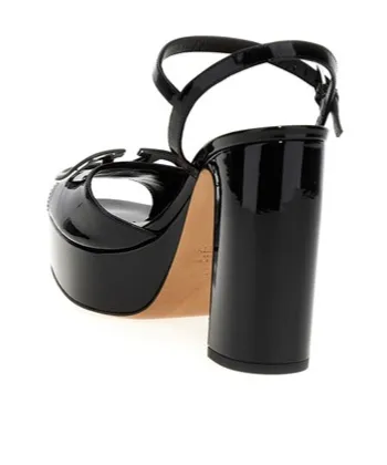Valentino Vlogo Plaque Open Toe Sandals