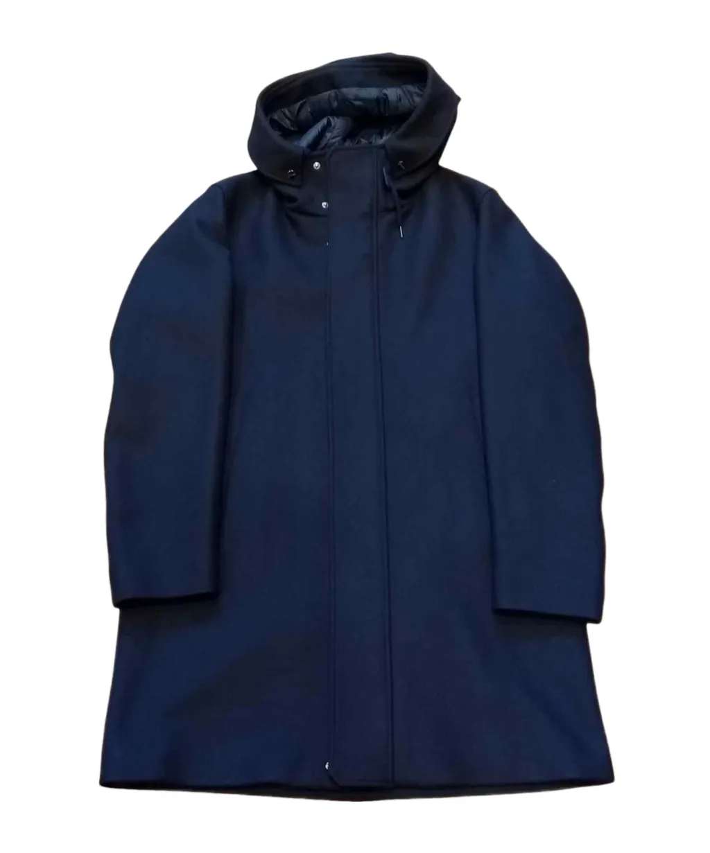 Herno High Neck Straight Hem Hooded Coat