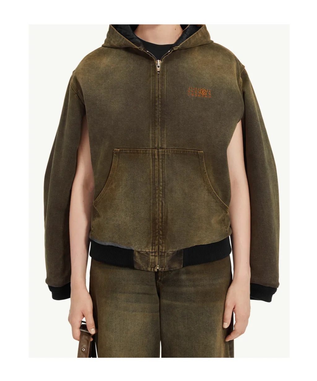 Mm6 Maison Margiela Zip-Up Hooded Jacket