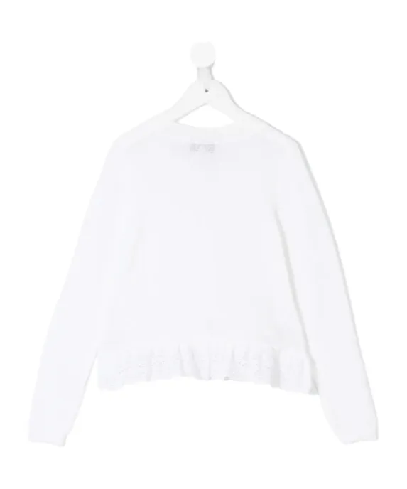 Ruffled Buttoned Cardigan