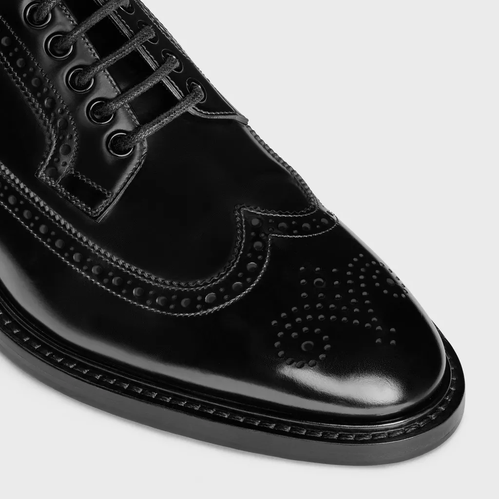 Celine Donavan Derby With Brogues In Polished Bull