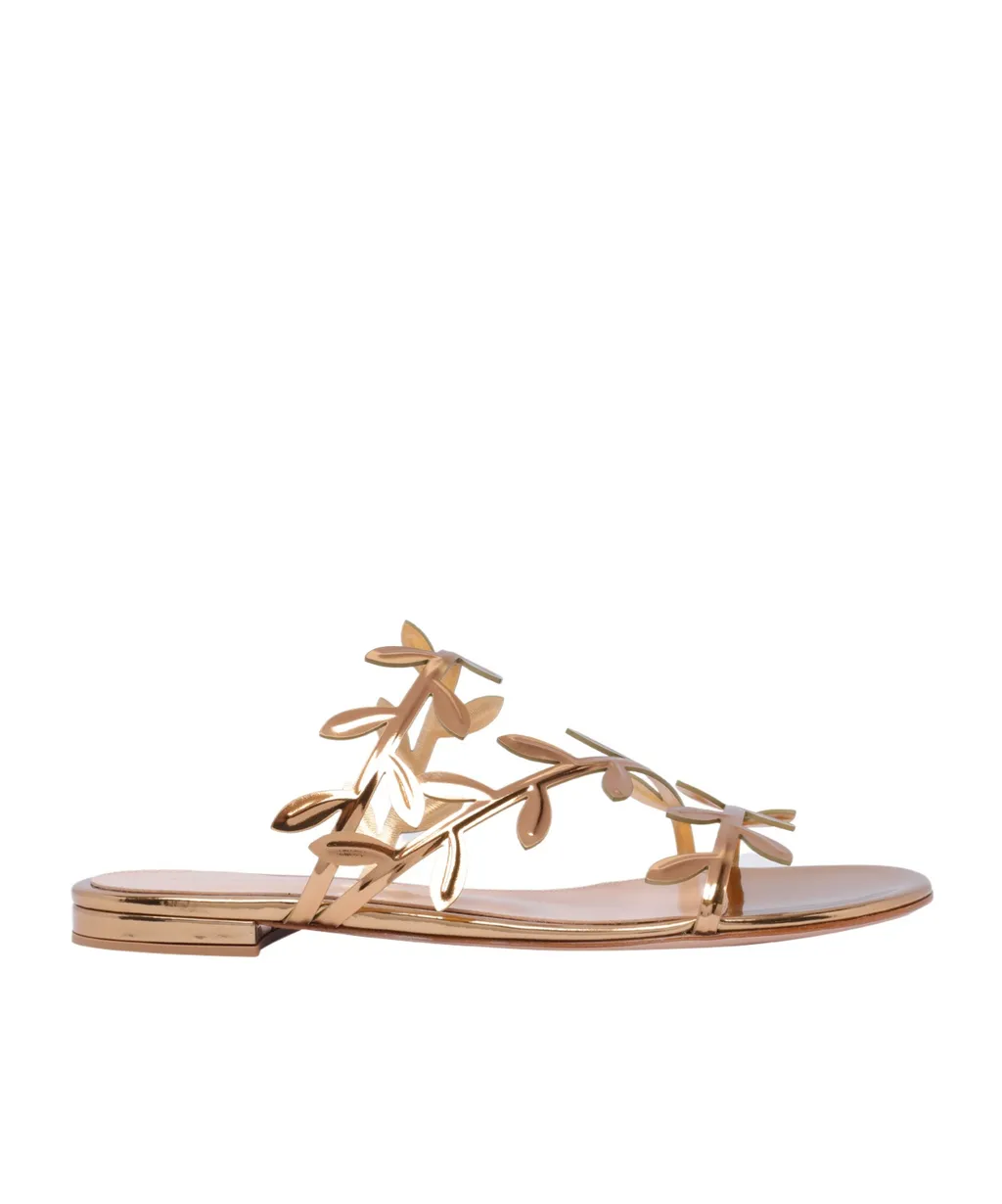 Gianvito Rossi Flavia Metallic Sandals