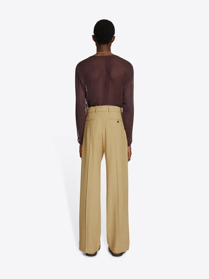 Creased Belt Ring Casual Pants