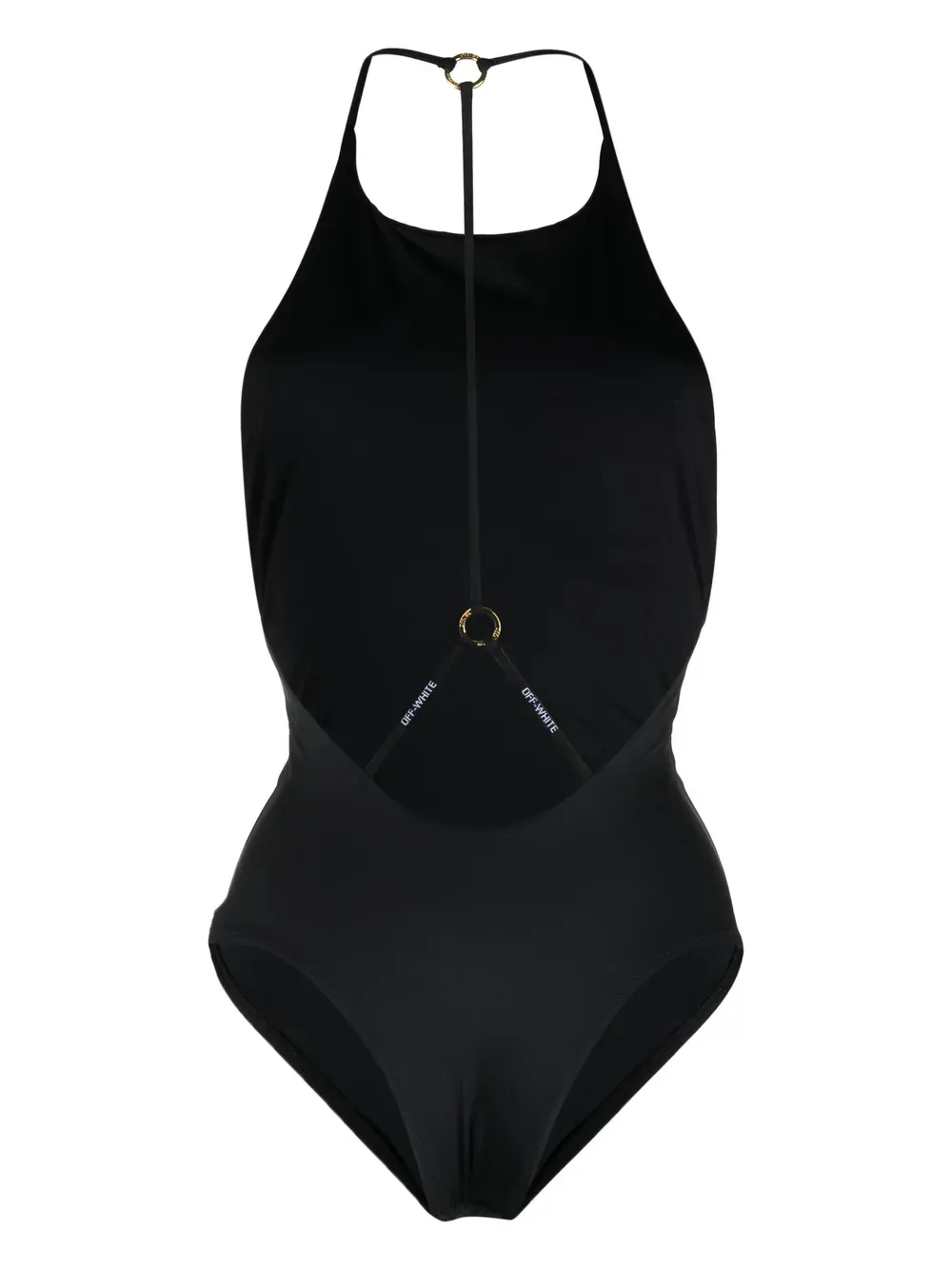 Logo-Print Ring-Detail Swimsuit