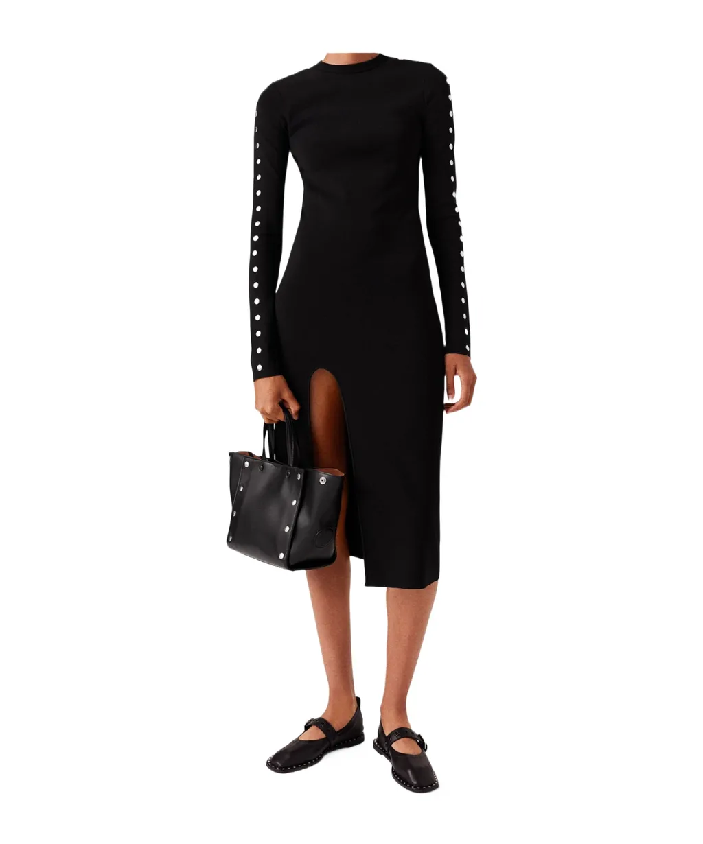 Stella Mccartney Slit Detailed Long-Sleeve Dress