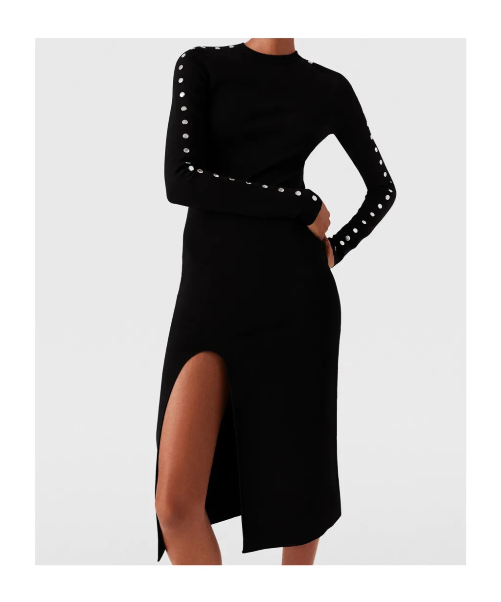 Stella Mccartney Slit Detailed Long-Sleeve Dress