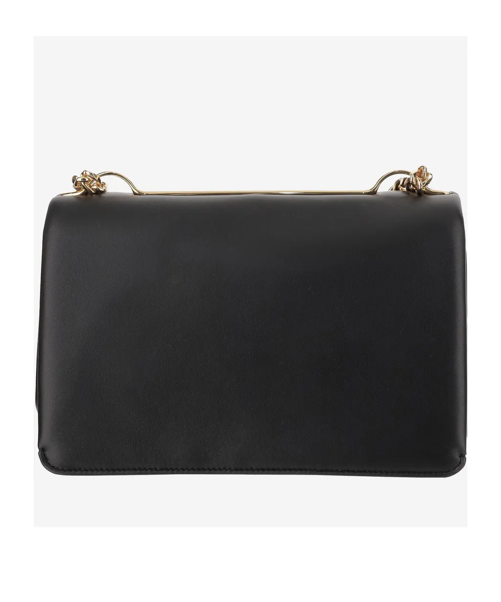Valentino Logo Plaque Foldover Top Shoulder Bag