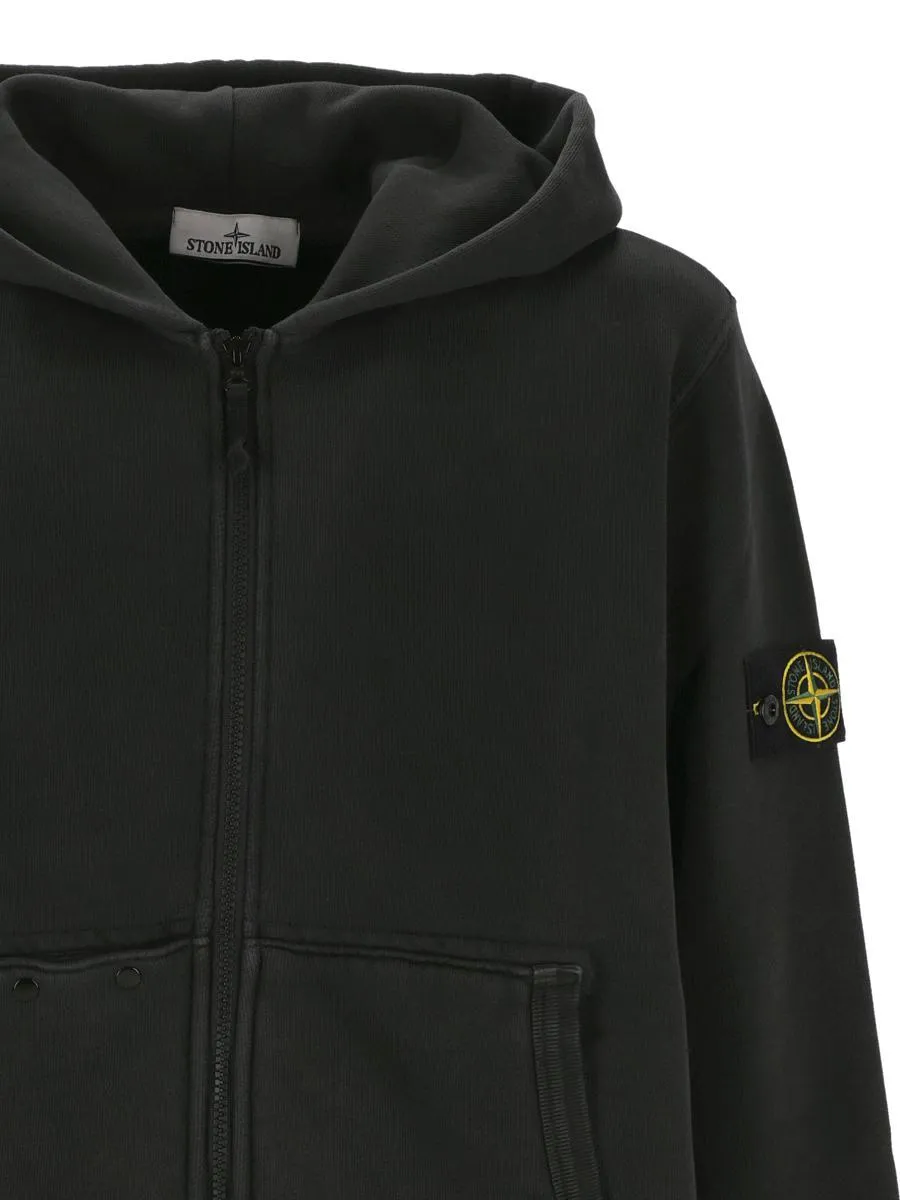 Stone Island Logo-Patch Zip-Up Hoodie