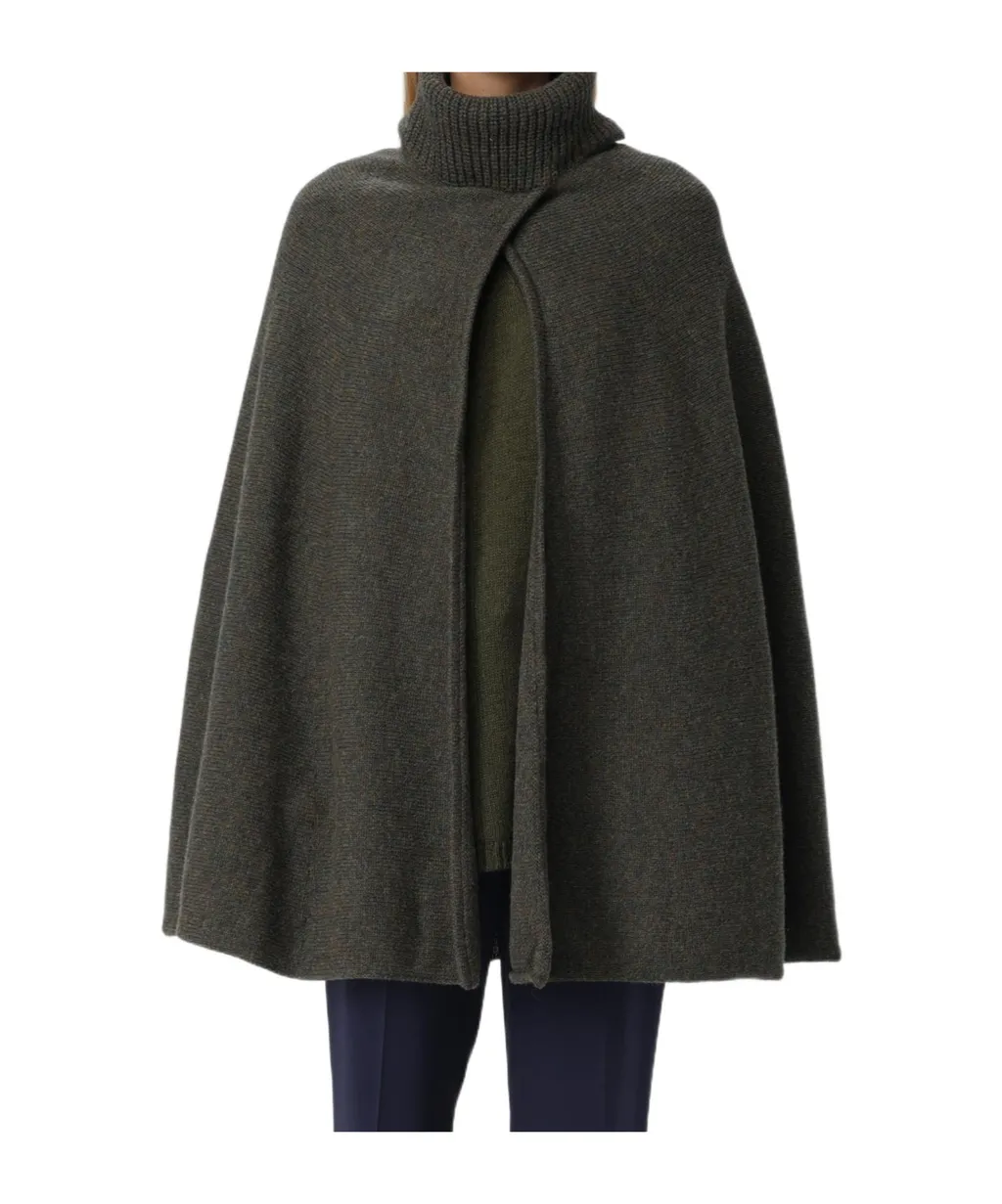Stand-Up Collar Knitted Cape