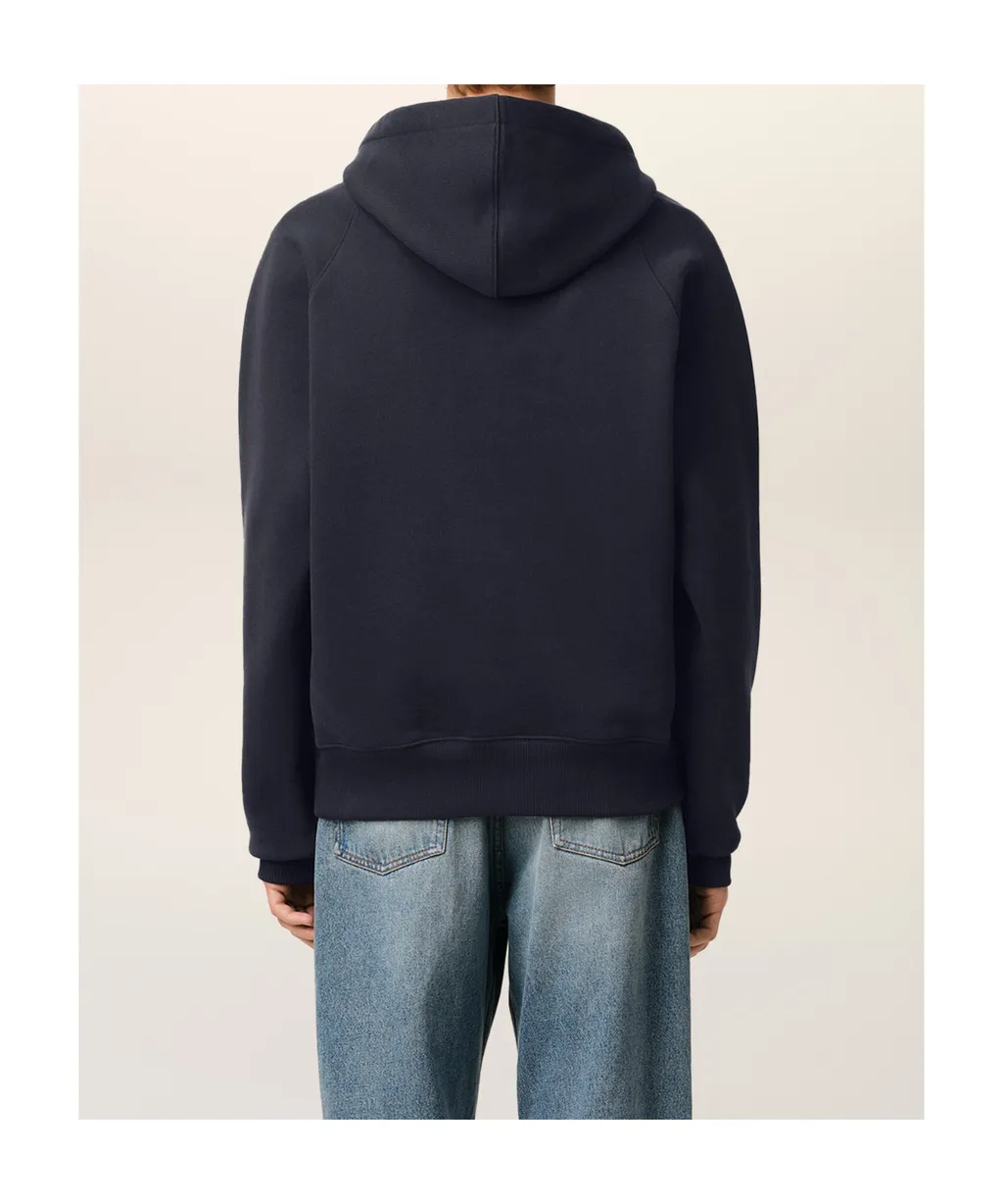 Ami Paris Ami De Coeur Logo Embroidered Zip-Up Hoodie