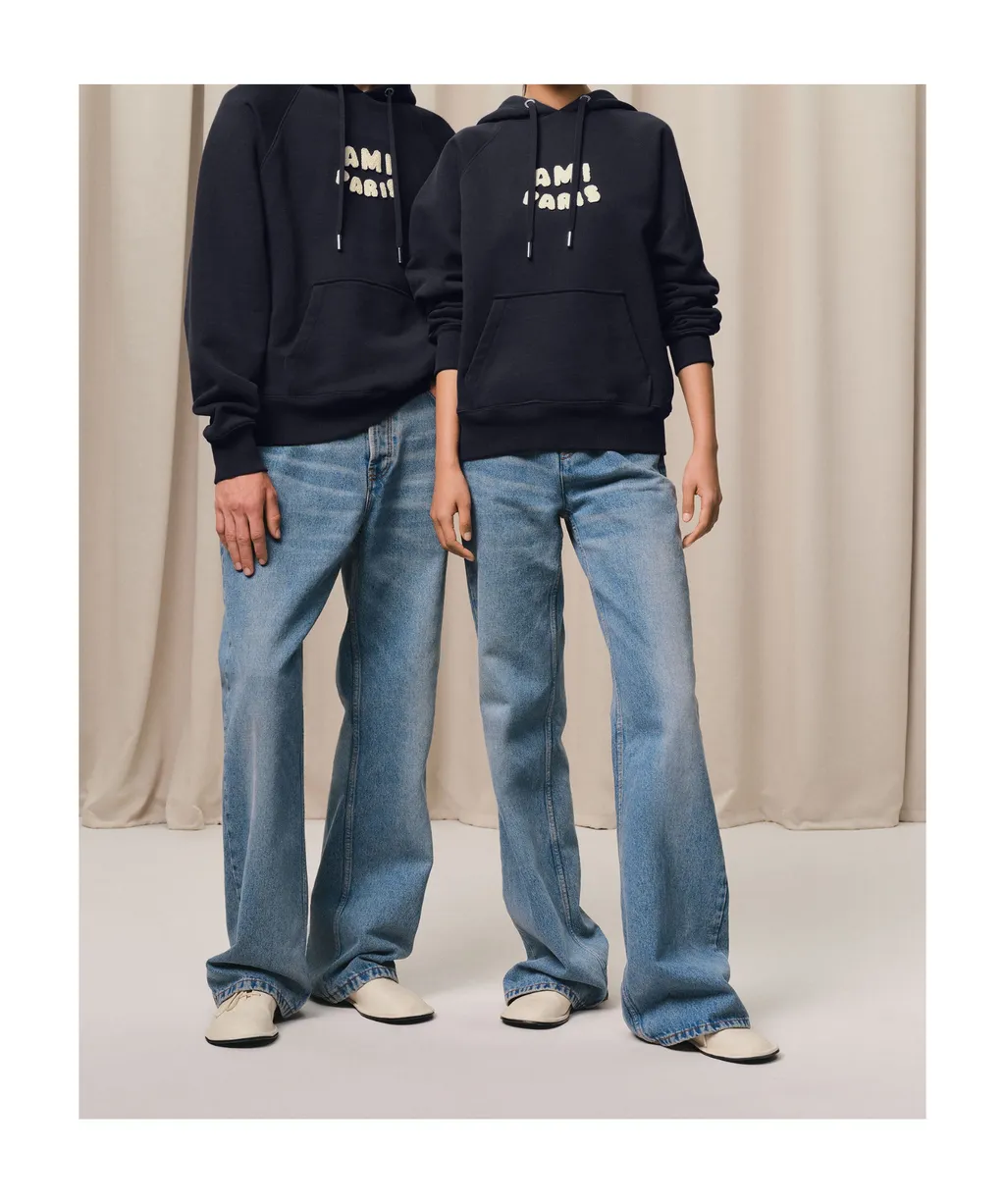 Ami Paris Ami De Coeur Logo Embroidered Zip-Up Hoodie