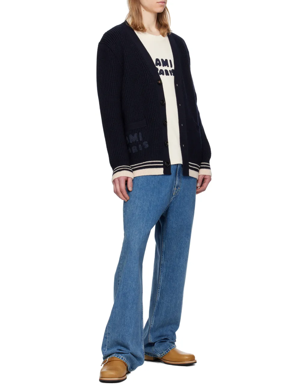 Ami Paris Logo Patch Crewneck T-Shirt