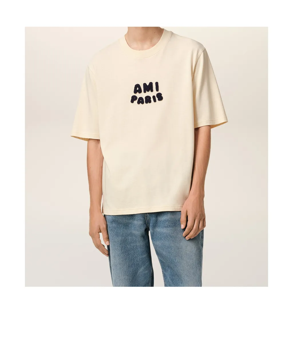 Ami Paris Logo Patch Crewneck T-Shirt