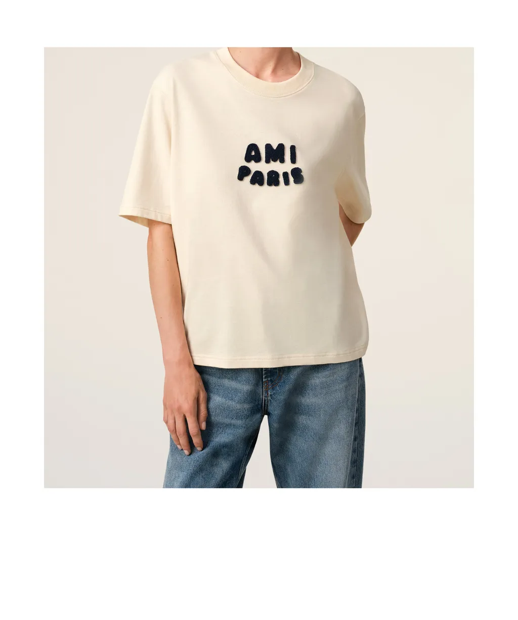 Ami Paris Logo Patch Crewneck T-Shirt