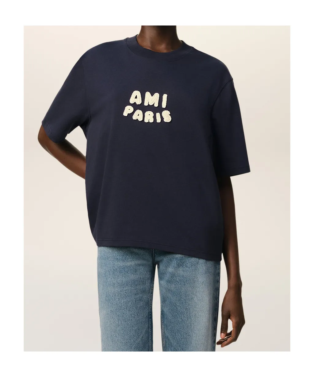 Ami Paris Logo Patch Crewneck T-Shirt