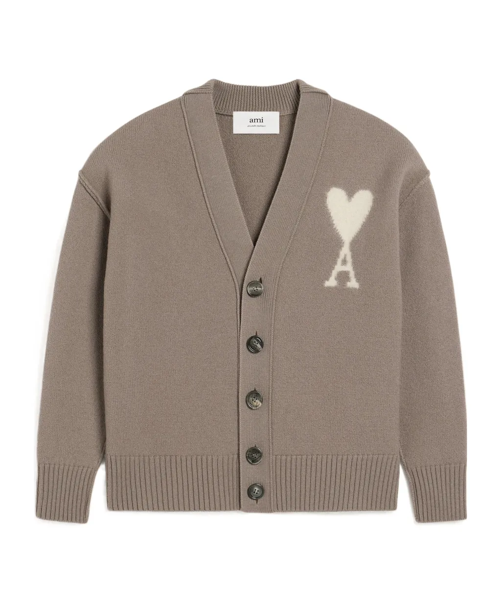 Ami Paris Ami De Coeur Knitted Cardigan