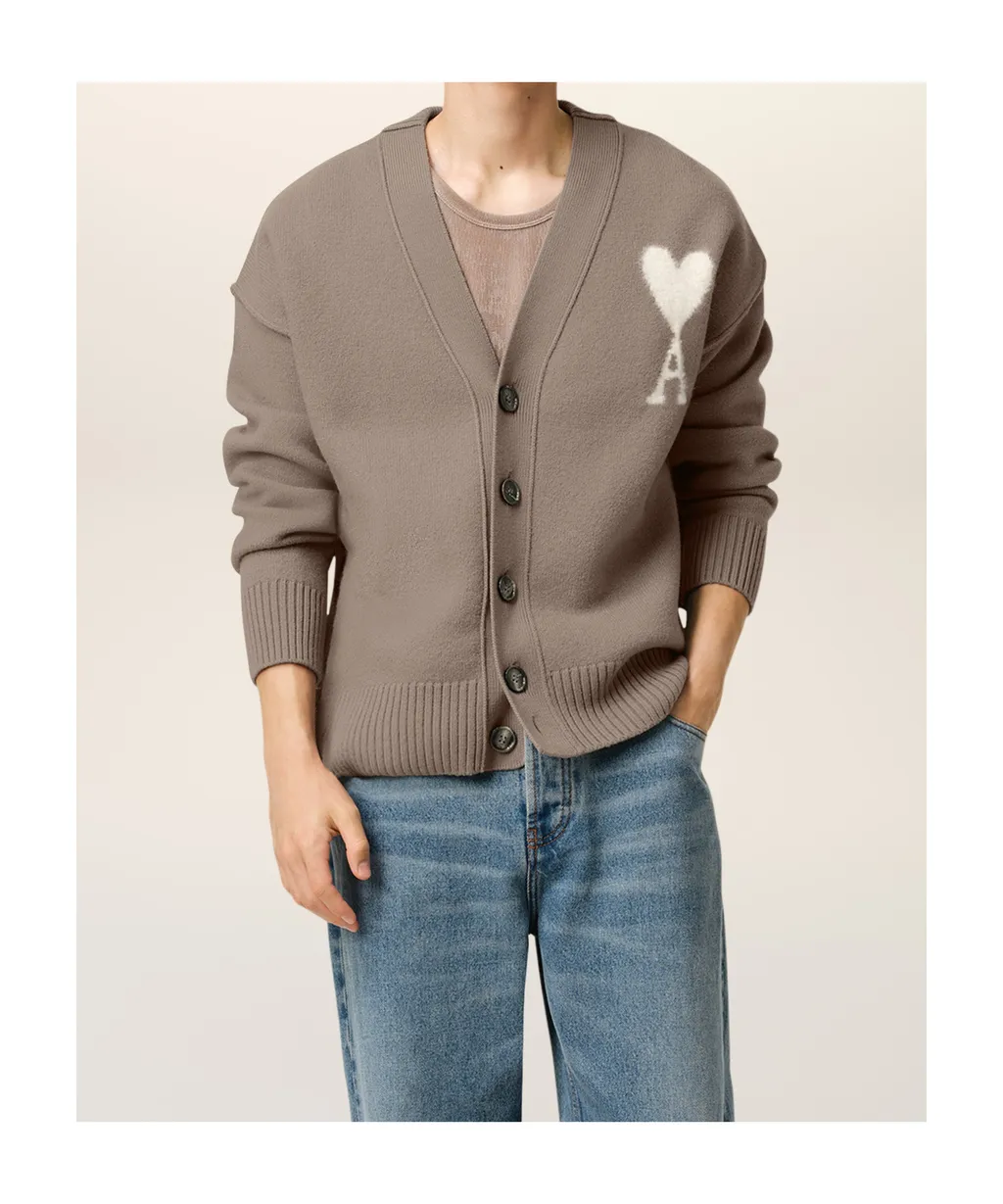 Ami Paris Ami De Coeur Knitted Cardigan