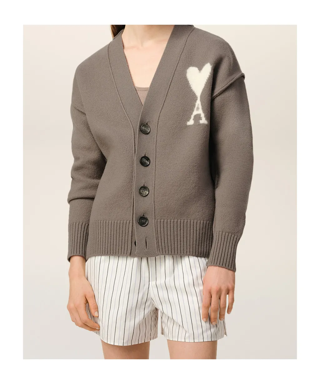 Ami Paris Ami De Coeur Knitted Cardigan