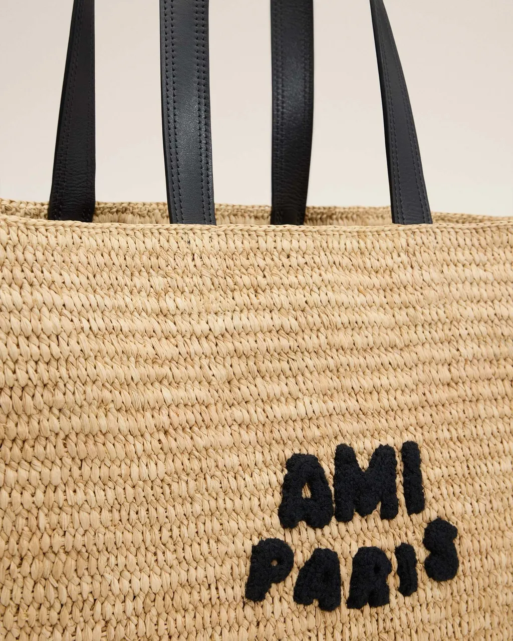 Ami Logo Patch Woven Tote Bag