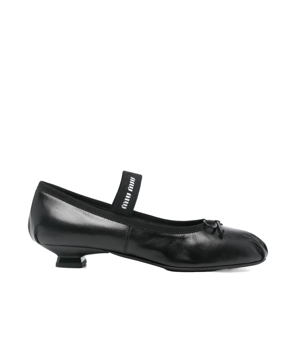 Miu Miu Bow-Detailed Ballet Pumps