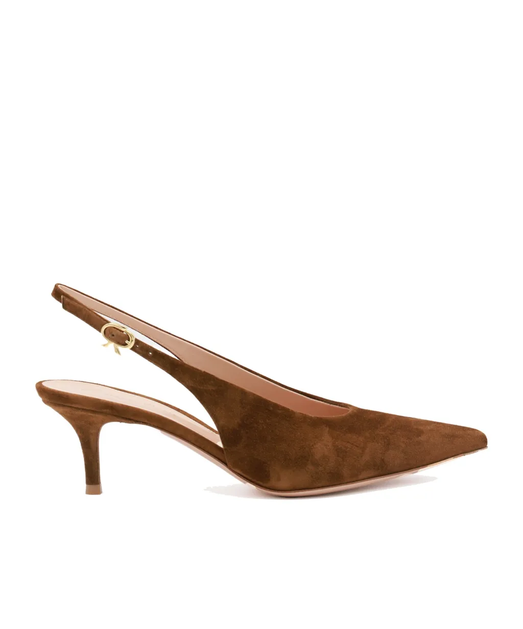 Gianvito Rossi Robbie Kitten Heel Slingback Pumps