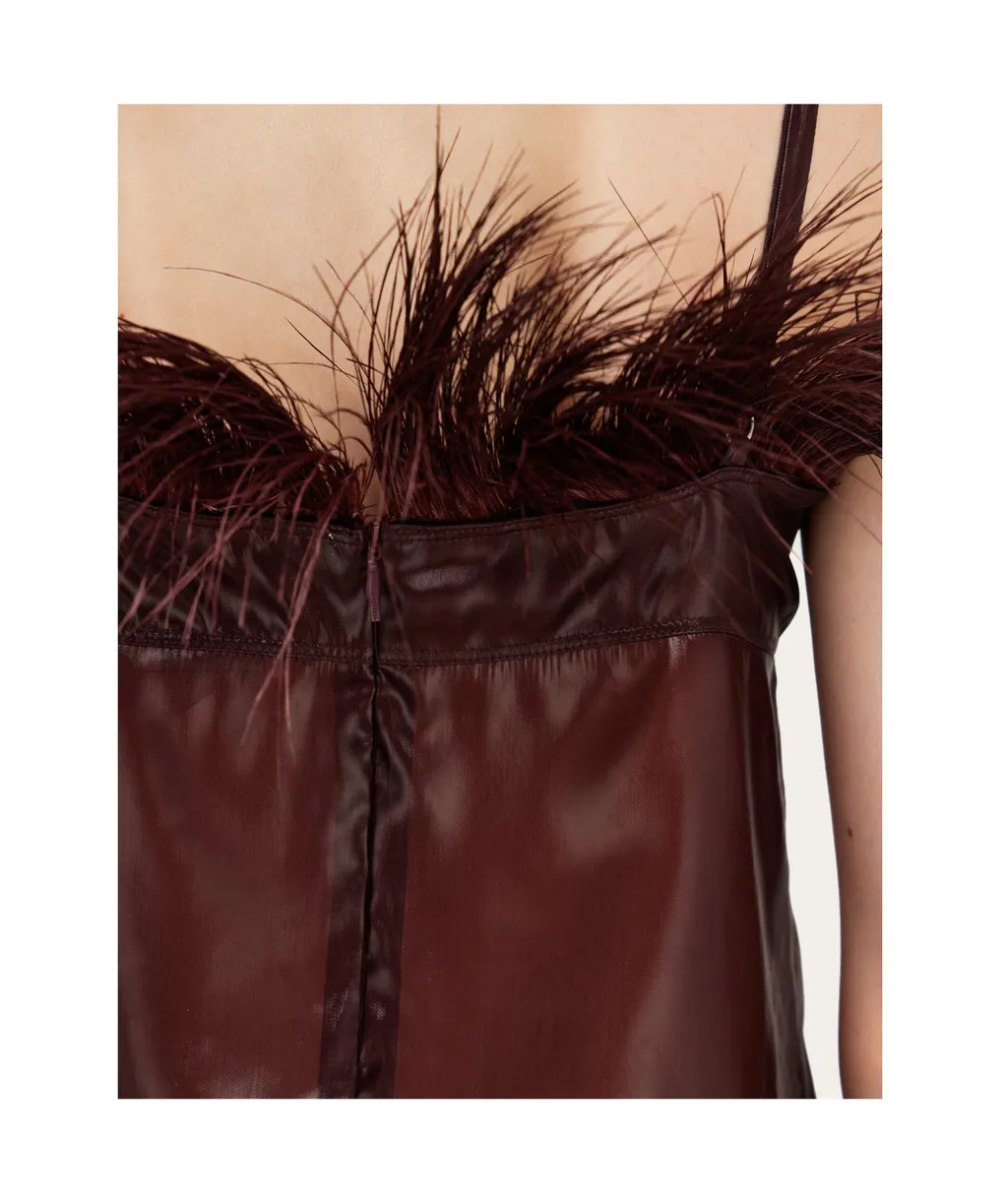 Ferragamo Feather Embellished Organza Top