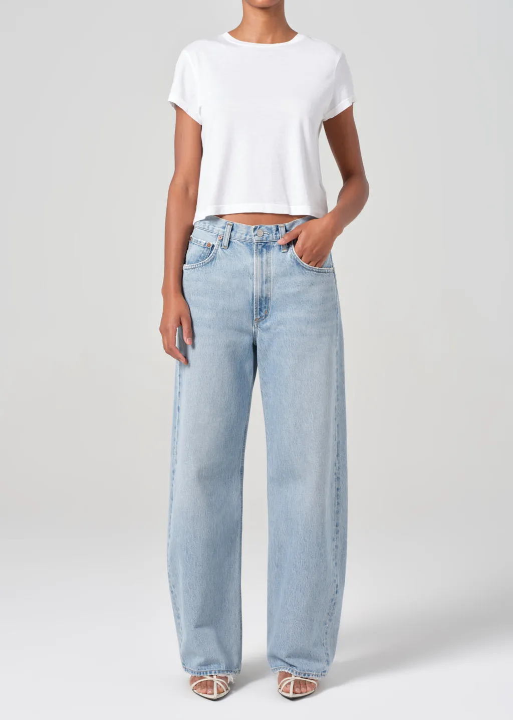 Agolde Mid-Rise Tapered-Leg Jeans