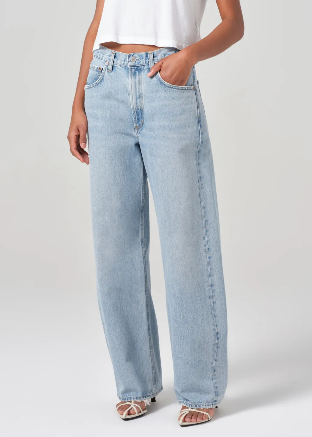 Agolde Mid-Rise Tapered-Leg Jeans