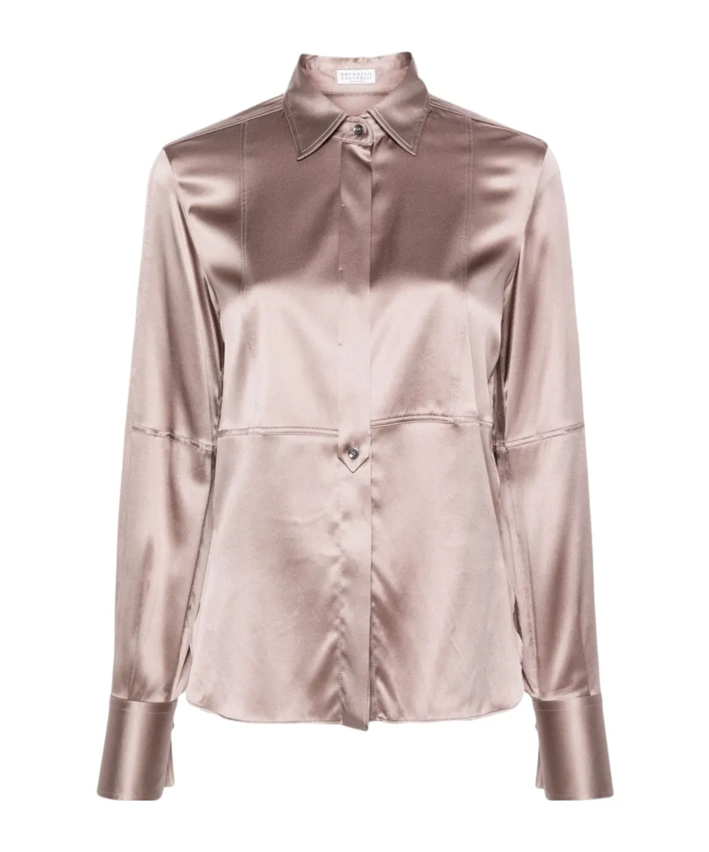 Monili-Chain Satin Shirt
