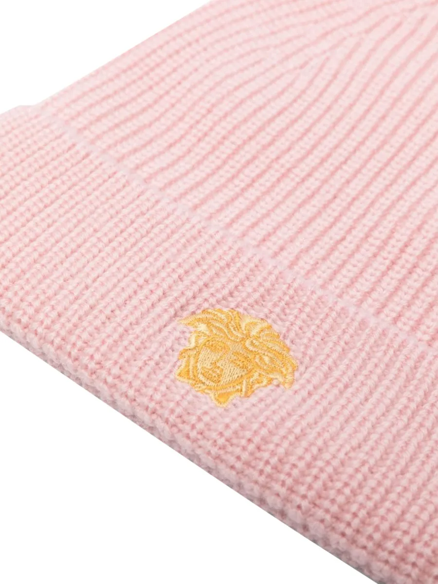 Versace Kids Logo Embroidered Knitted Beanie