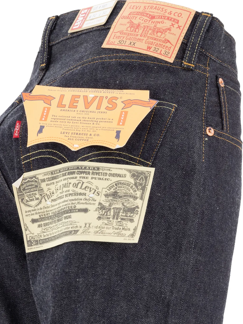 Navy 1955 501 Original Fit Selvedge Jeans