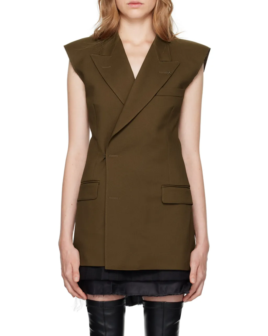 Double-Breasted Twill Gilet