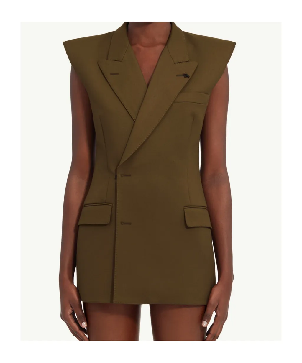Double-Breasted Twill Gilet